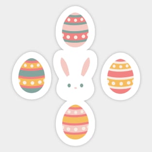 Easter Bunny and Easter Egg Pattern in Baby Blue Sticker